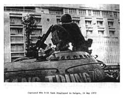 Captured NVA T-54 Tank Displayed in Saigon, 14 May, 1972